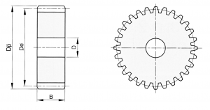 spur gear without hub module 1