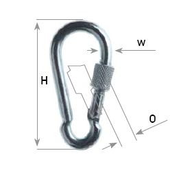 Snap hook with ring nut DIN 5299"D"