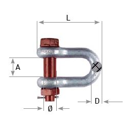 Bolt type safety chain shackles