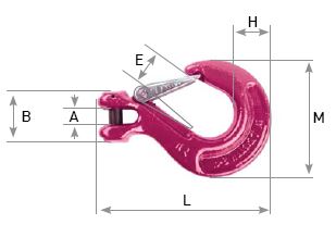 clevis sling hook with latch grade 100