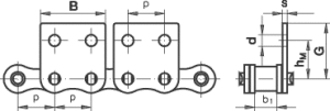 rollenkette m2 einseitig